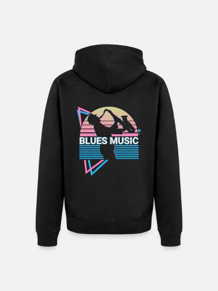 Blues Music Retro - Unisex Premium Organic Zip Hoodie - black