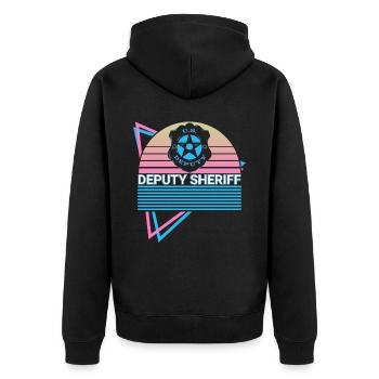 Shérif adjoint Rétro - Veste à capuche bio Premium Unisexe - noir - Dos - Nico (187cm)