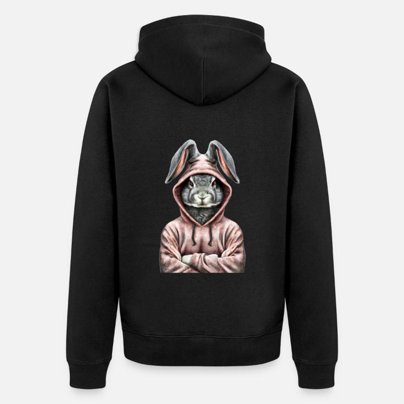 Lapin Lapin - Veste à capuche bio Premium Unisexe - noir