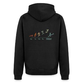 Kricketspieler Cricket-game Vintage Wochenende - Unisex Premium Bio Zip Hoodie - Schwarz - Hinten - Nico (187cm)