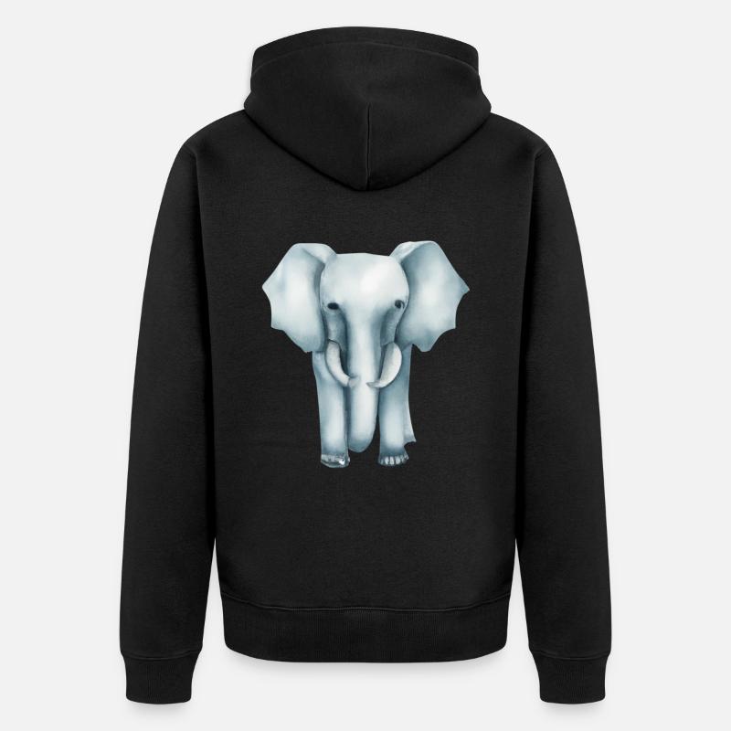 Éléphant mignon - Veste à capuche bio Premium Unisexe - noir