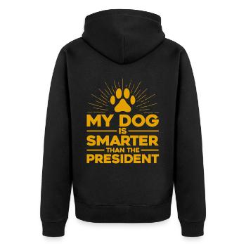 Mon chien est plus intelligent que le président - Veste à capuche bio Premium Unisexe - noir - Dos - Nico (187cm)