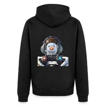 Snowman Gaming Gamer - Unisex Premium Organic Zip Hoodie - black - Back - Nico (187cm)