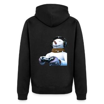 Gamer Gaming Zocker - Unisex Premium Bio Zip Hoodie - Schwarz - Hinten - Nico (187cm)