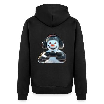 Manette de jeu Snowman Gamer - Veste à capuche bio Premium Unisexe - noir - Dos - Nico (187cm)