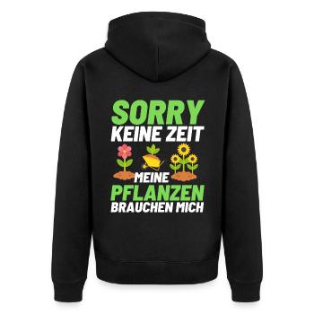 Gärtner Opa Garten Vater Gartenarbeit - Unisex Premium Bio Zip Hoodie - Schwarz - Hinten - Nico (187cm)