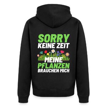 Gärtner Opa Garten Vater Gartenarbeit - Unisex Premium Bio Zip Hoodie - Schwarz - Hinten - Nico (187cm)