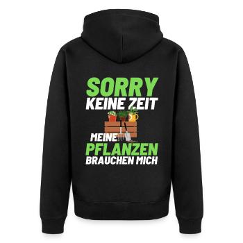 Gärtner Opa Garten Vater Gartenarbeit - Unisex Premium Bio Zip Hoodie - Schwarz - Hinten - Nico (187cm)