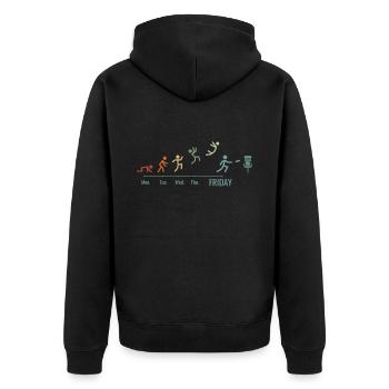 Disc Golf Player Disc Golfer Vintage Weekend - Unisex Premium Organic Zip Hoodie - black - Back - Nico (187cm)