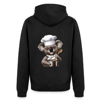 Cuillère de cuisson Koala - Veste à capuche bio Premium Unisexe - noir - Dos - Nico (187cm)