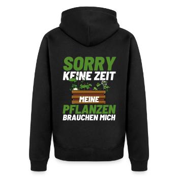 Gärtner Opa Garten Vater Gartenarbeit - Unisex Premium Bio Zip Hoodie - Schwarz - Hinten - Nico (187cm)