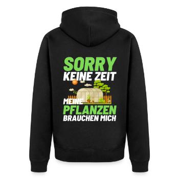 Gärtner Opa Garten Vater Gartenarbeit - Unisex Premium Bio Zip Hoodie - Schwarz - Hinten - Nico (187cm)