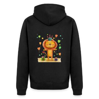 Birthday Day Leo - Unisex Premium Organic Zip Hoodie - black - Back - Nico (187cm)