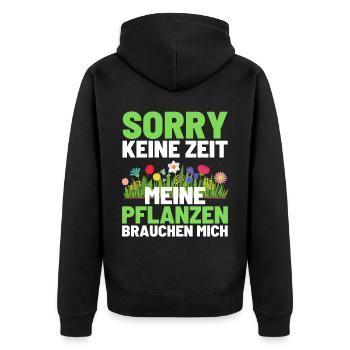 Gärtner Opa Garten Vater Gartenarbeit - Unisex Premium Bio Zip Hoodie - Schwarz - Hinten - Nico (187cm)