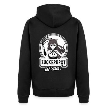 Anime Manga Mädchen mit Pferde-Peitsche, - Unisex Premium Bio Zip Hoodie - Schwarz - Hinten - Nico (187cm)