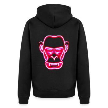 Monkey gambling - Unisex Premium Organic Zip Hoodie - black - Back - Nico (187cm)
