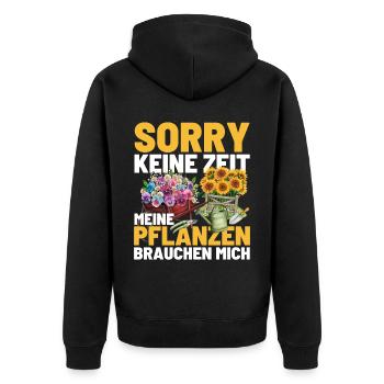 Gärtner Opa Garten Vater Gartenarbeit - Unisex Premium Bio Zip Hoodie - Schwarz - Hinten - Nico (187cm)