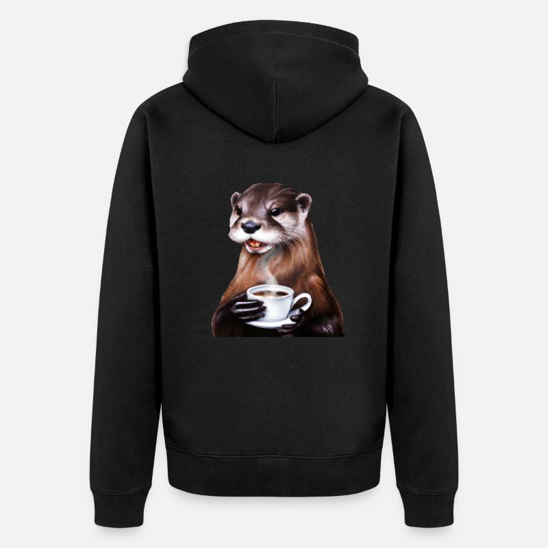 Café Otter - Veste à capuche bio Premium Unisexe - noir