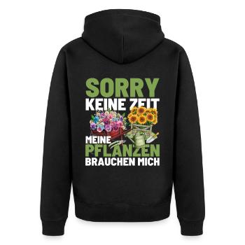 Gärtner Opa Garten Vater Gartenarbeit - Unisex Premium Bio Zip Hoodie - Schwarz - Hinten - Nico (187cm)
