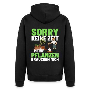 Gärtner Opa Garten Vater Gartenarbeit - Unisex Premium Bio Zip Hoodie - Schwarz - Hinten - Nico (187cm)