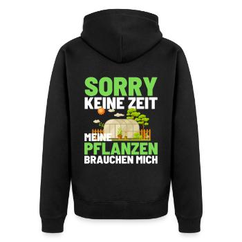 Gärtner Opa Garten Vater Gartenarbeit - Unisex Premium Bio Zip Hoodie - Schwarz - Hinten - Nico (187cm)