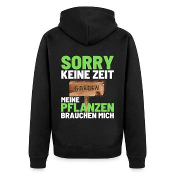 Gärtner Opa Garten Vater Gartenarbeit - Unisex Premium Bio Zip Hoodie - Schwarz - Hinten - Nico (187cm)