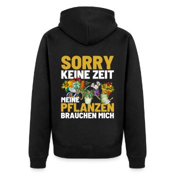 Gärtner Opa Garten Vater Gartenarbeit - Unisex Premium Bio Zip Hoodie - Schwarz - Hinten - Nico (187cm)