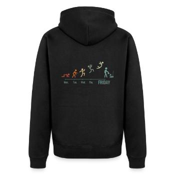Garten Gartenpflanzen Landschaftsgärtner Vintage - Unisex Premium Bio Zip Hoodie - Schwarz - Hinten - Nico (187cm)