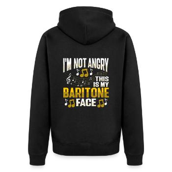 Baritone singing voice - Unisex Premium Organic Zip Hoodie - black - Back - Nico (187cm)
