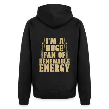 Technologie des éoliennes Je suis un grand fan de Windmill Lover - Veste à capuche bio Premium Unisexe - noir - Dos - Nico (187cm)