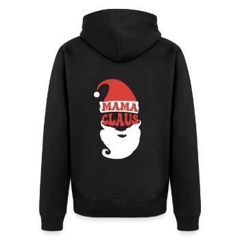 Mama Weihnachtsmann Familien Kostüm Santa Claus - Unisex Premium Bio Zip Hoodie - Schwarz - Hinten - Nico (187cm)