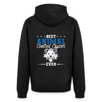 Animal Officer Best Animal Control aime la sécurité - Veste à capuche bio Premium Unisexe - noir - Dos - Nico (187cm)