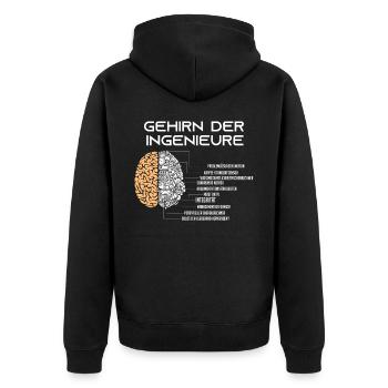 Gehirn eines Ingenieurs, Ingenieure - Unisex Premium Bio Zip Hoodie - Schwarz - Hinten - Nico (187cm)