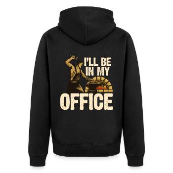 Je suis dans mon bureau - forgeron - Veste à capuche bio Premium Unisexe - noir - Dos - Nico (187cm)