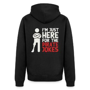 Beinprothese, Prothese, Amputierter, Amputation - Unisex Premium Bio Zip Hoodie - Schwarz - Hinten - Nico (187cm)