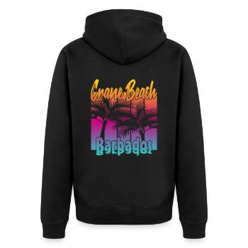 Crane Beach Barbados - Unisex Premium Bio Zip Hoodie - Schwarz - Hinten - Nico (187cm)
