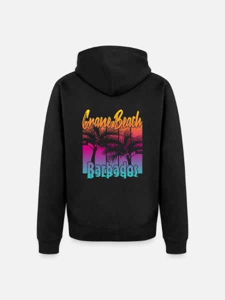 Crane Beach Barbados - Unisex Premium Organic Zip Hoodie - black