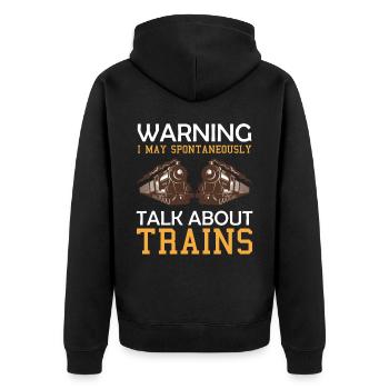 Train disant avertissement je peux spontanément parler abou - Veste à capuche bio Premium Unisexe - noir - Dos - Nico (187cm)