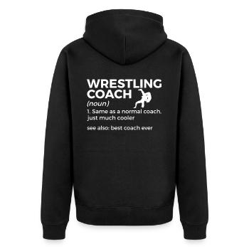 Wrestling - Unisex Premium Bio Zip Hoodie - Schwarz - Hinten - Nico (187cm)