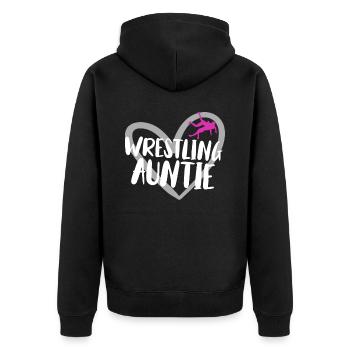 Wrestling - Unisex Premium Bio Zip Hoodie - Schwarz - Hinten - Nico (187cm)