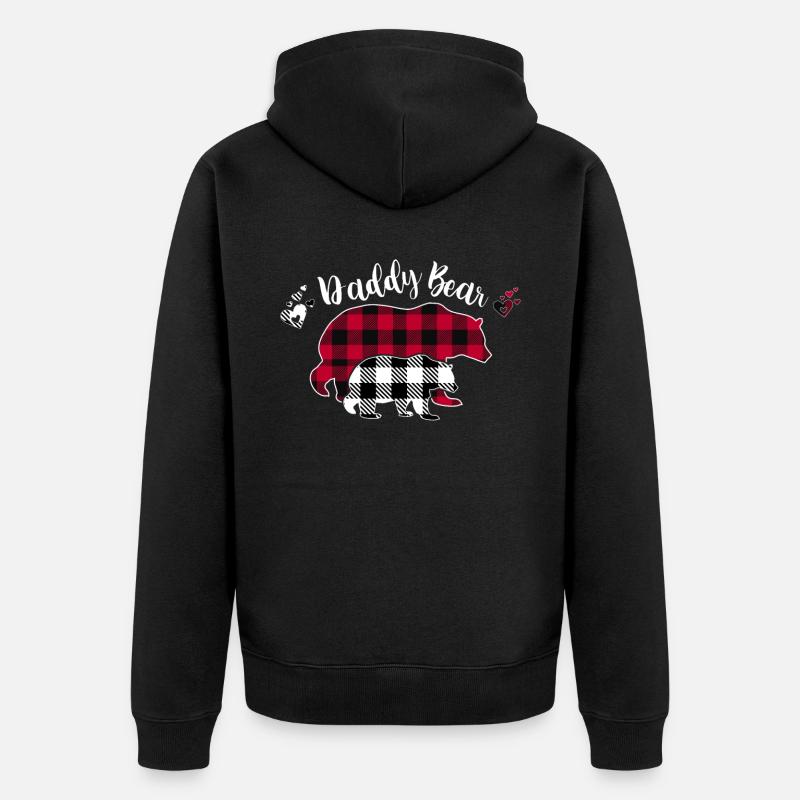 Daddy Bear - Unisex Premium Bio Zip Hoodie - Schwarz