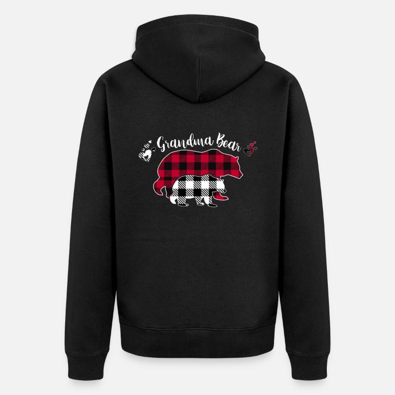 Grand-mère Ours - Veste à capuche bio Premium Unisexe - noir