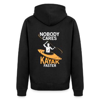 Personne ne se soucie kayak plus vite personne ne s’en soucie - Veste à capuche bio Premium Unisexe - noir - Dos - Nico (187cm)