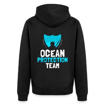 Team Marine Protection Ocean Protection Sea Lake - Unisex Premium Organic Zip Hoodie - black - Back - Nico (187cm)