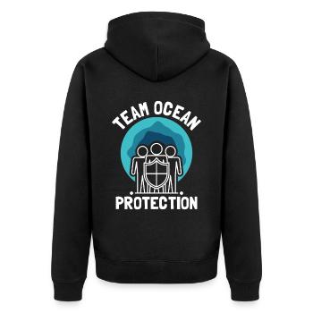 Team Marine Protection Lake Ocean Protection Sea - Unisex Premium Organic Zip Hoodie - black - Back - Nico (187cm)