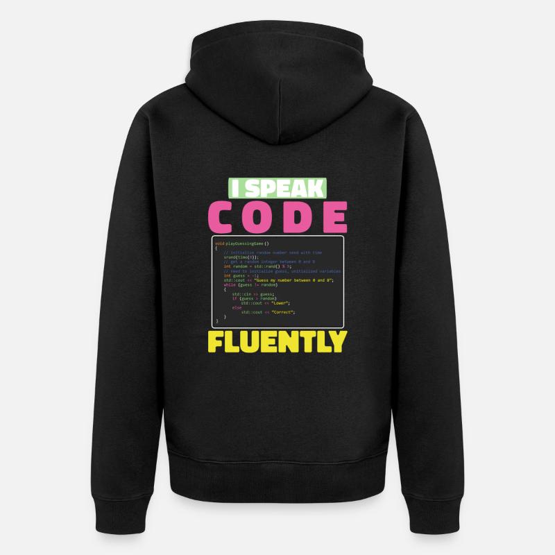 Développeur Coder Programmeur Sarcasme - Veste à capuche bio Premium Unisexe - noir