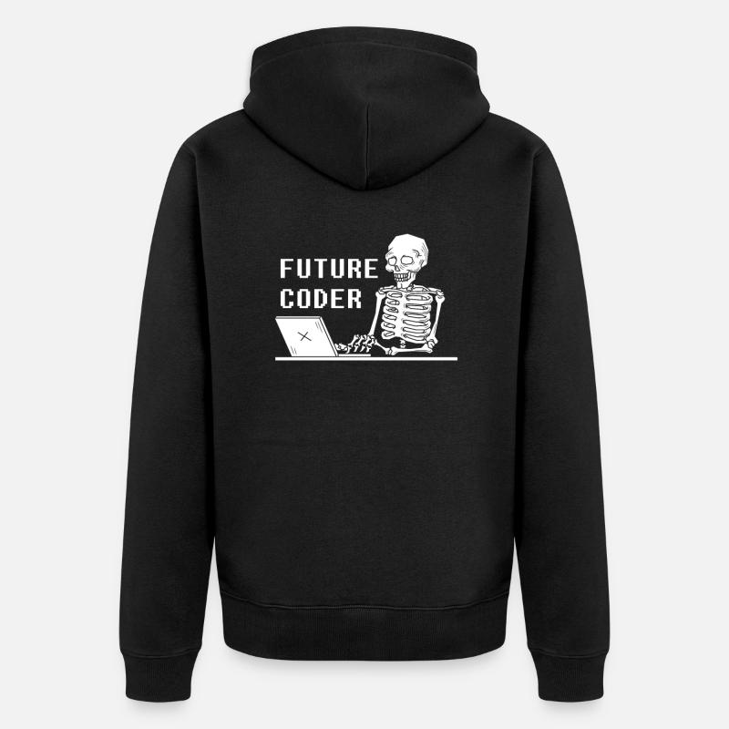 Développeur Coder Programmeur Squelette - Veste à capuche bio Premium Unisexe - noir