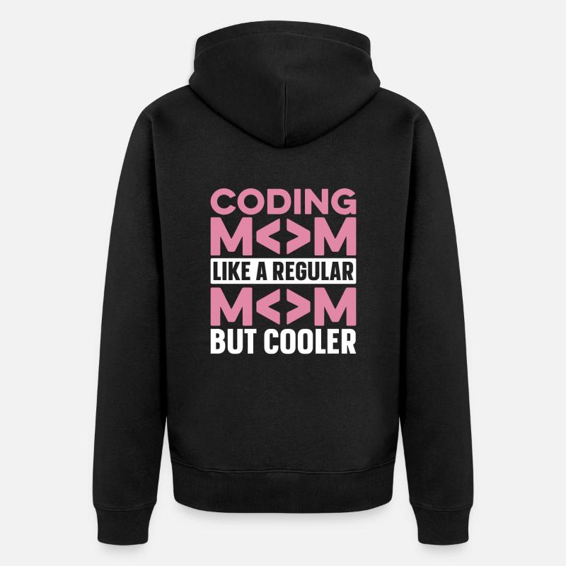 Entwickler Coder Programmierer Mama - Unisex Premium Bio Zip Hoodie - Schwarz