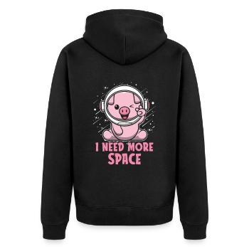 Astronaute éleveur de porcs - Veste à capuche bio Premium Unisexe - noir - Dos - Nico (187cm)
