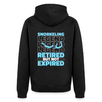 Retired snorkeling - Unisex Premium Organic Zip Hoodie - black - Back - Nico (187cm)